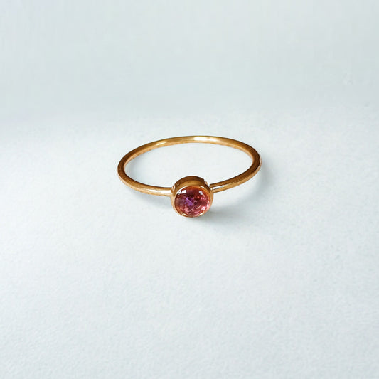 Amethist ring goud - stainless steel