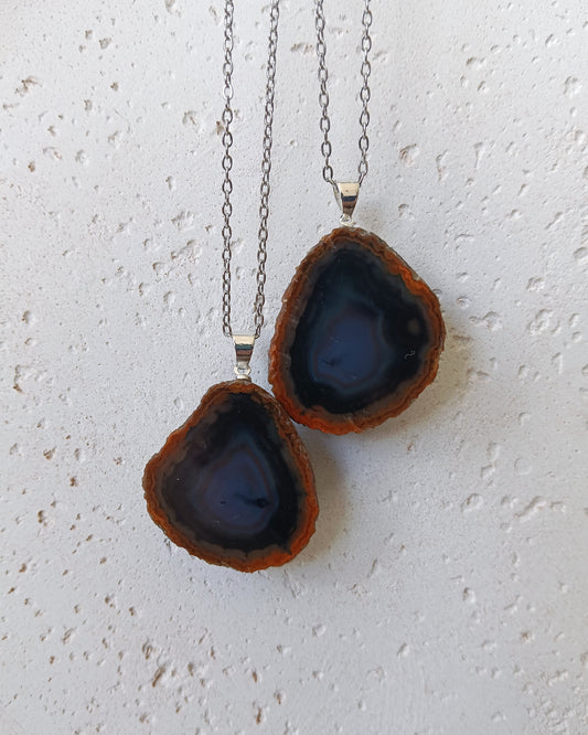 Agaat geode edelsteen hanger