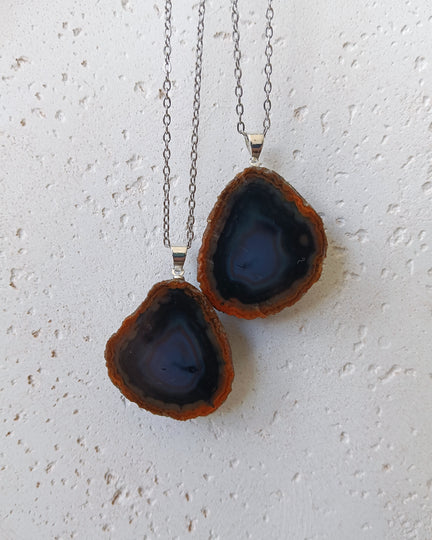 Agaat geode edelsteen hanger
