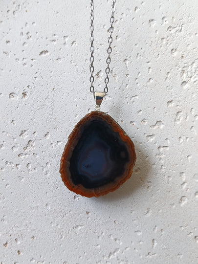Agaat geode edelsteen hanger