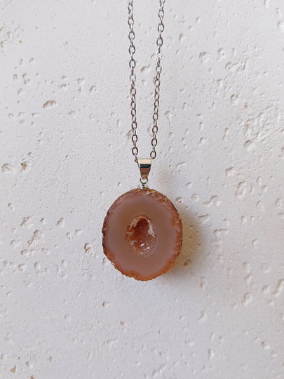 Agaat geode edelsteen hanger