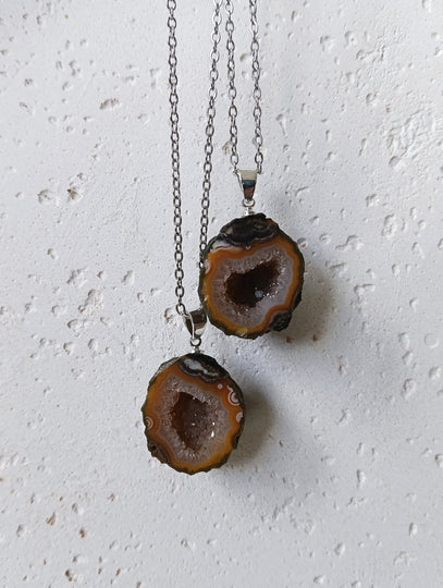 Agaat geode edelsteen hanger