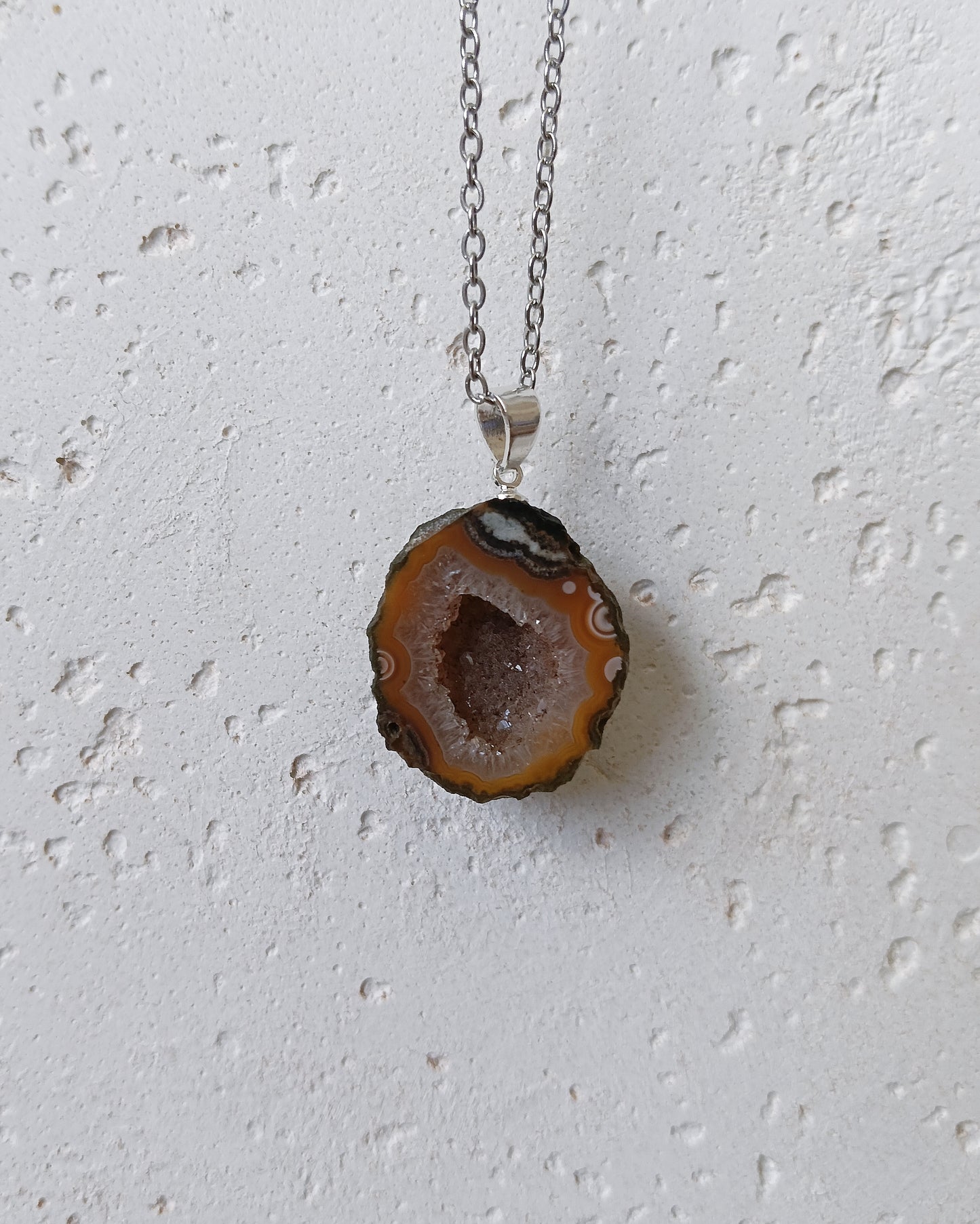 Agaat geode edelsteen hanger