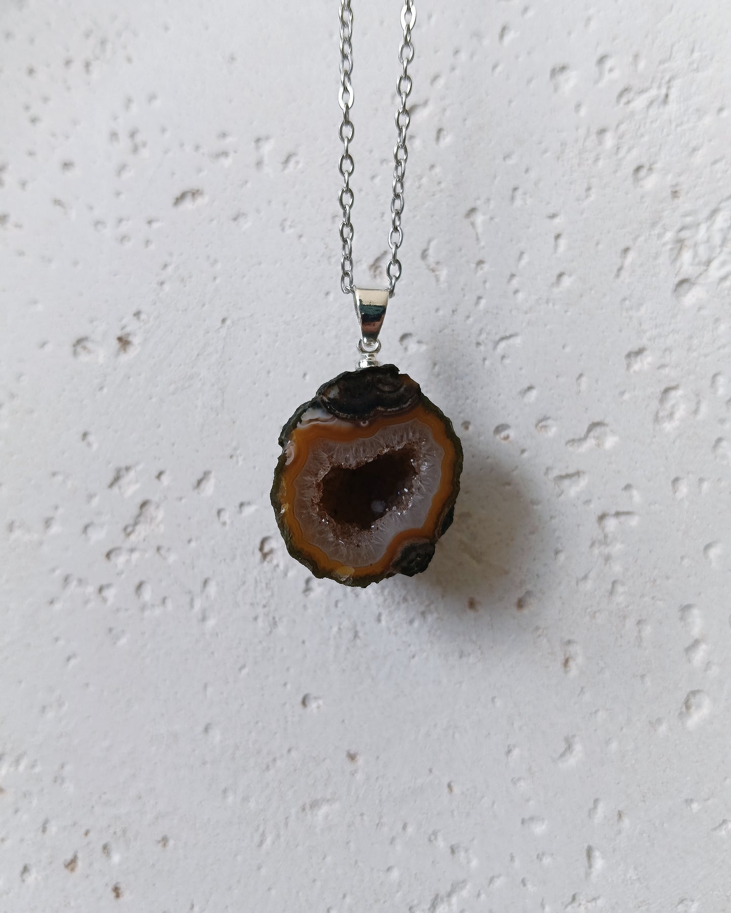 Agaat geode edelsteen hanger