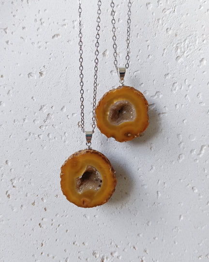 Agaat geode edelsteen hanger