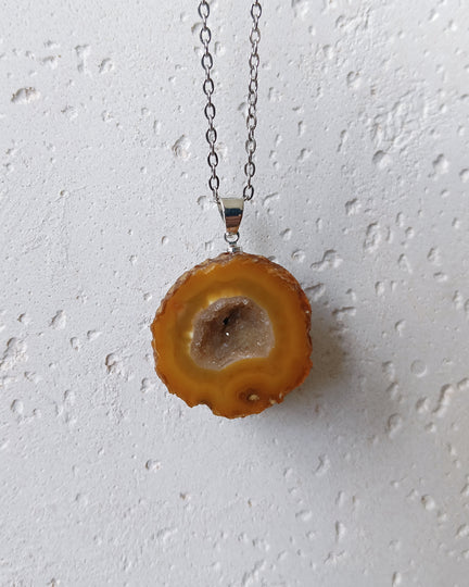 Agaat geode edelsteen hanger