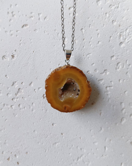 Agaat geode edelsteen hanger