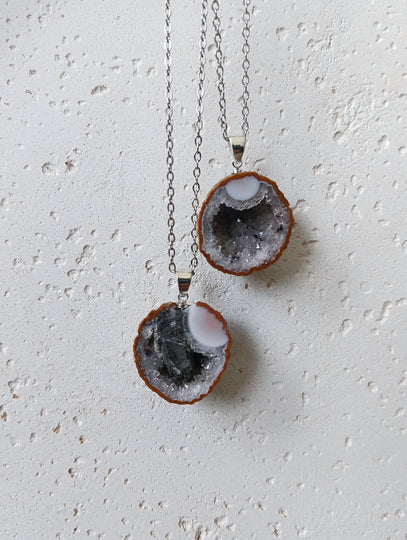 Agaat geode edelsteen hanger