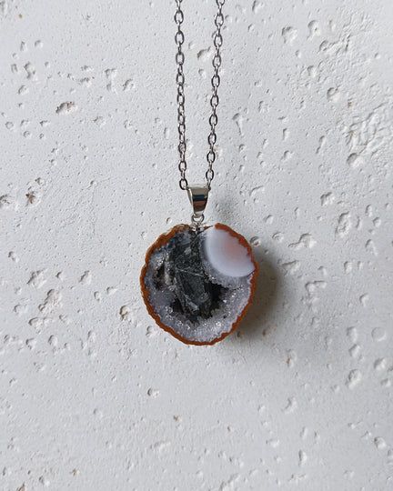 Agaat geode edelsteen hanger