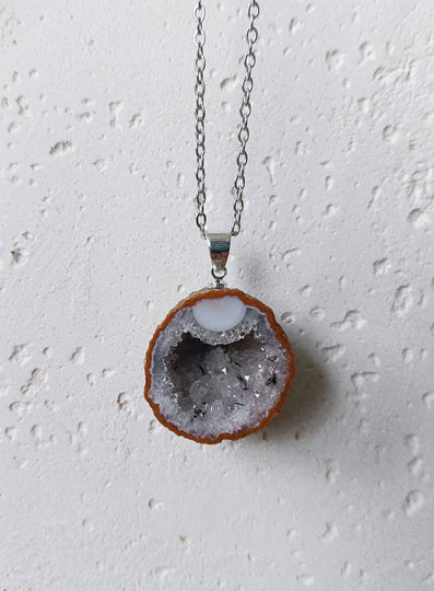 Agaat geode edelsteen hanger