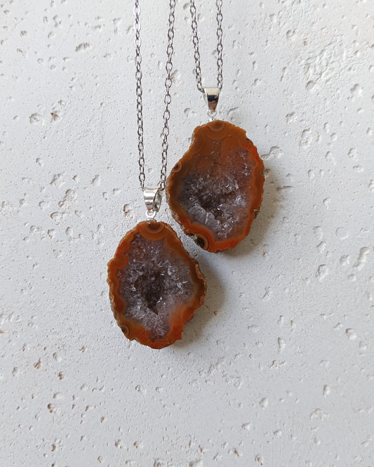 Agaat geode edelsteen hanger