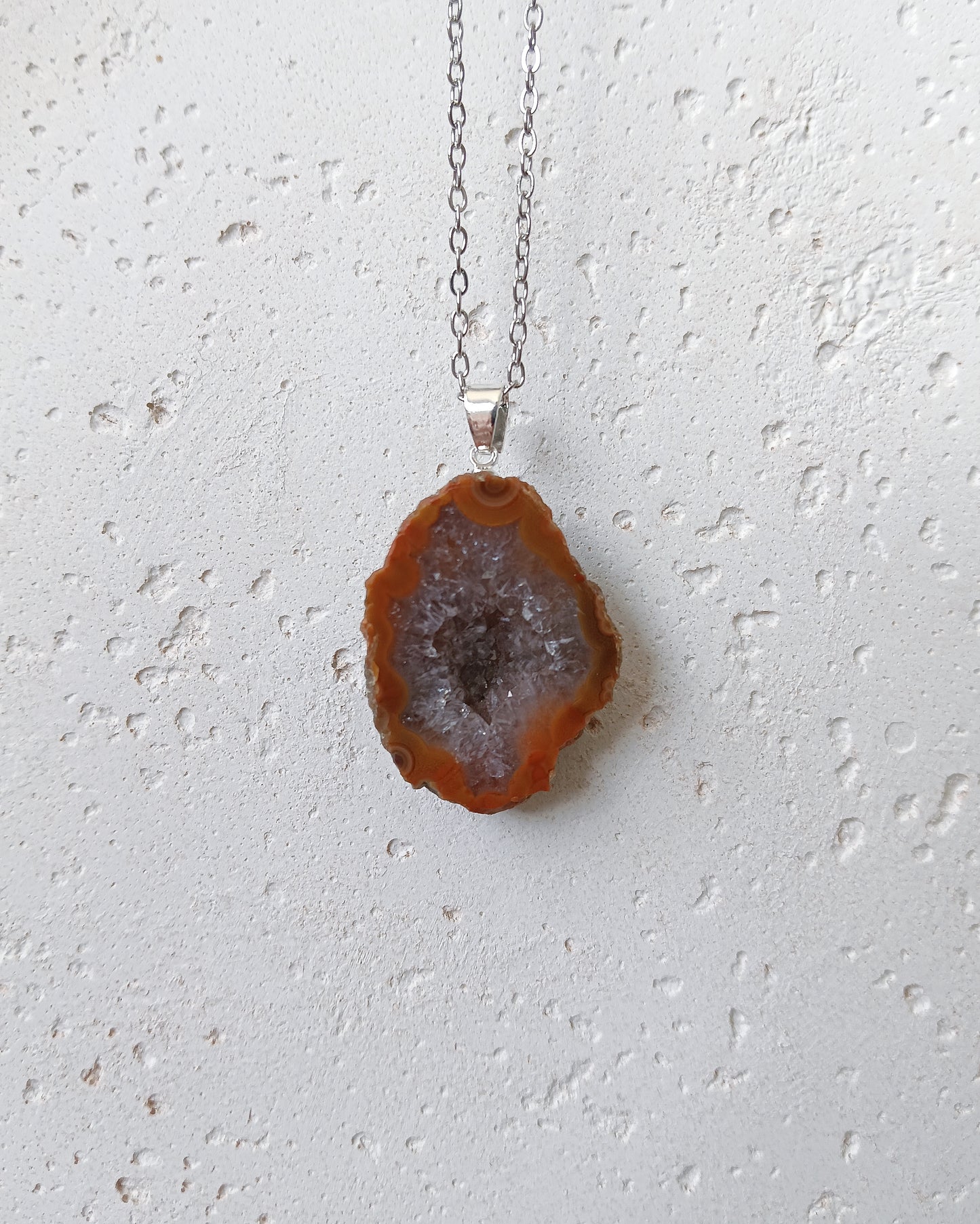 Agaat geode edelsteen hanger