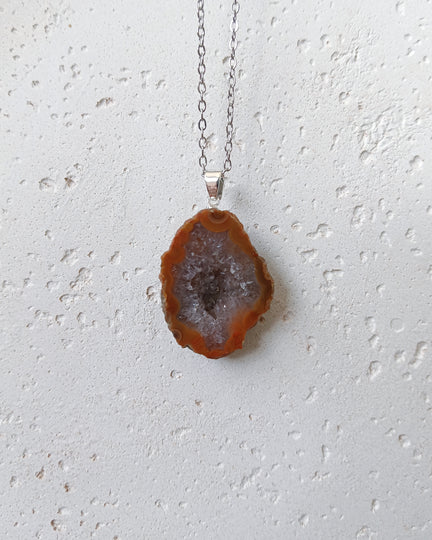 Agaat geode edelsteen hanger
