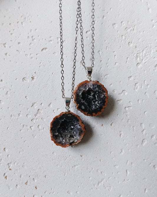 Agaat geode edelsteen hanger