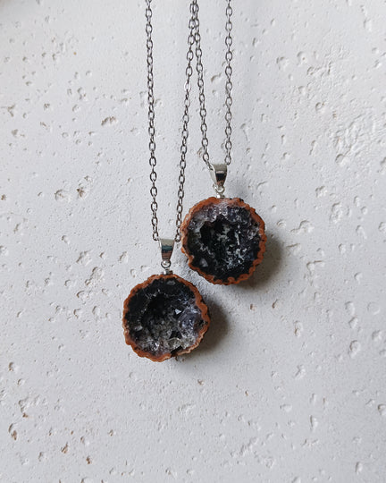 Agaat geode edelsteen hanger