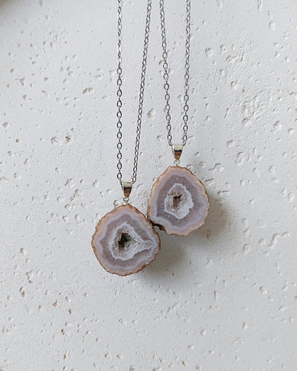Agaat geode edelsteen hanger