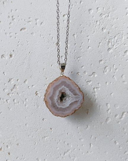Agaat geode edelsteen hanger