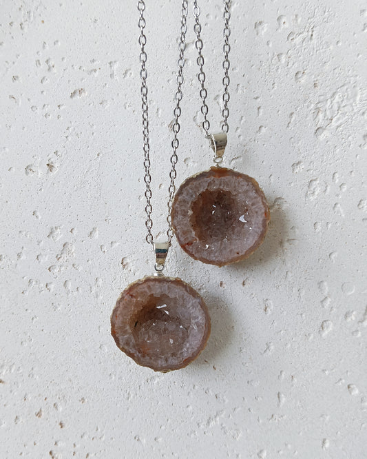 Agaat geode edelsteen hanger
