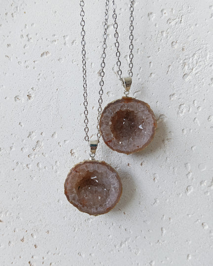 Agaat geode edelsteen hanger