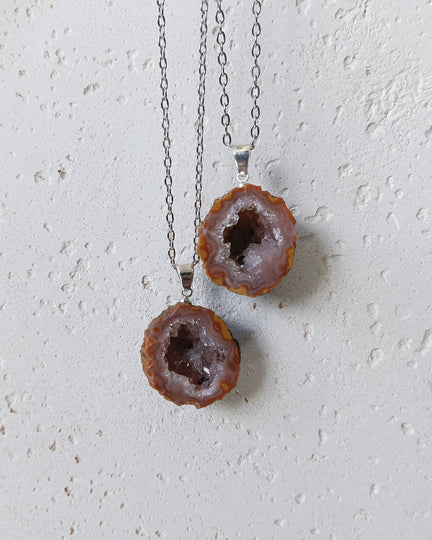 Agaat geode edelsteen hanger