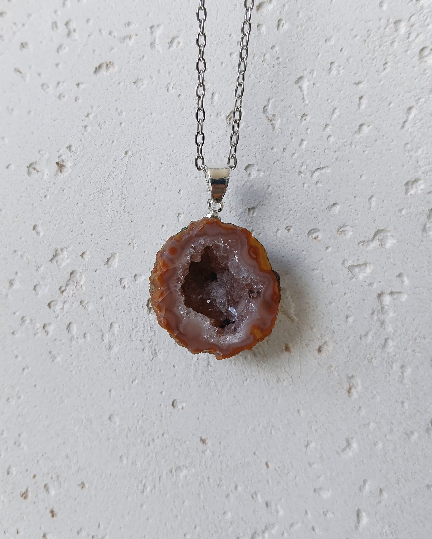 Agaat geode edelsteen hanger
