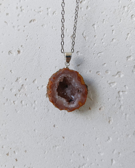 Agaat geode edelsteen hanger