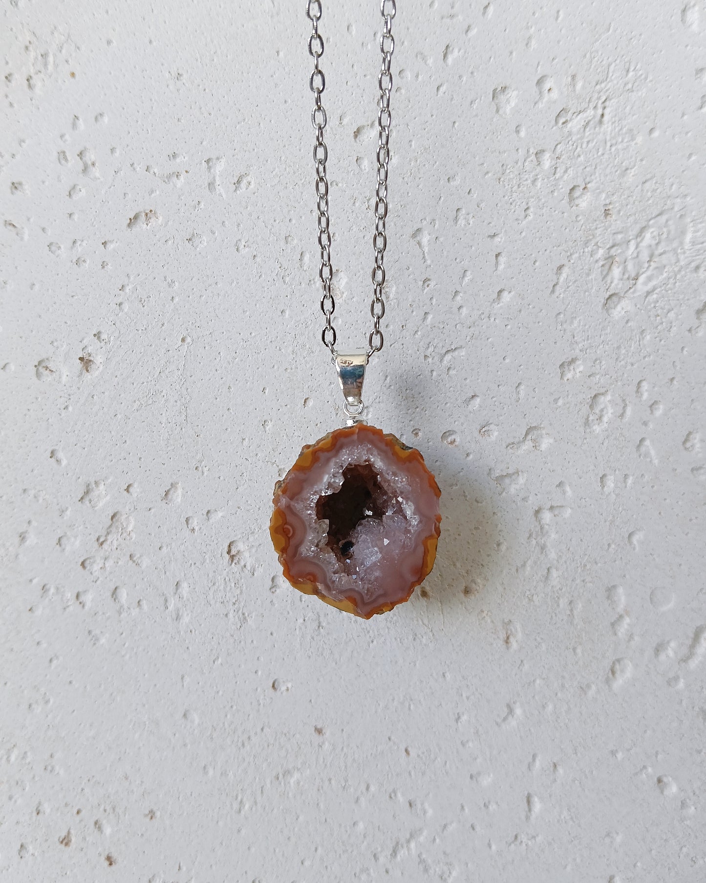 Agaat geode edelsteen hanger