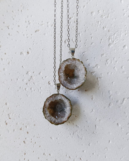 Agaat geode edelsteen hanger