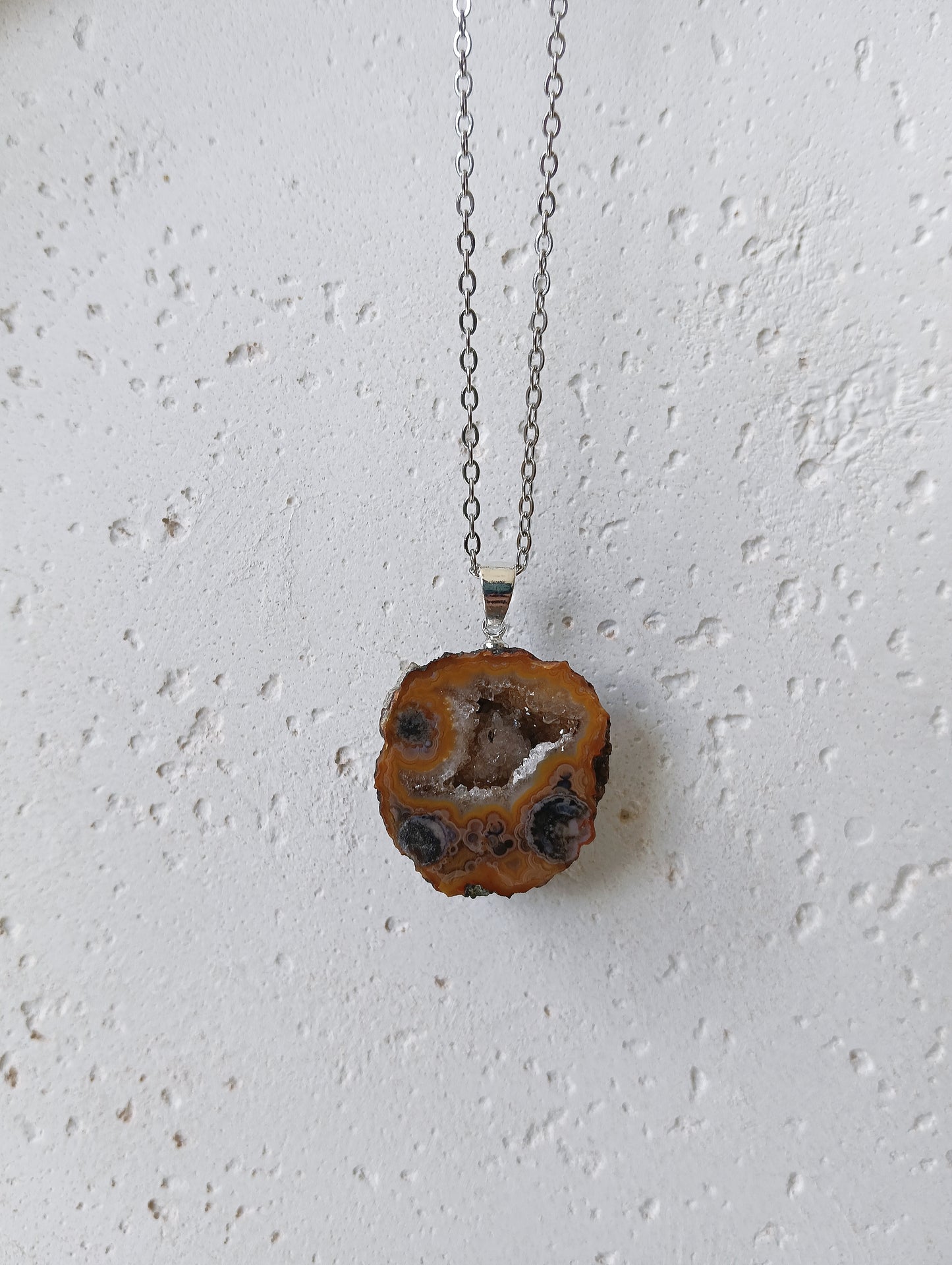 Agaat geode edelsteen hanger