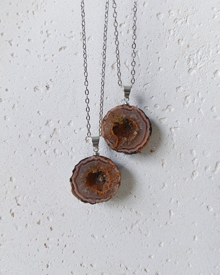 Agaat geode edelsteen hanger