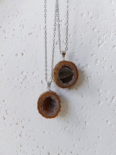 Agaat geode edelsteen hanger