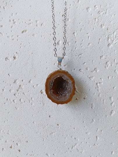 Agaat geode edelsteen hanger