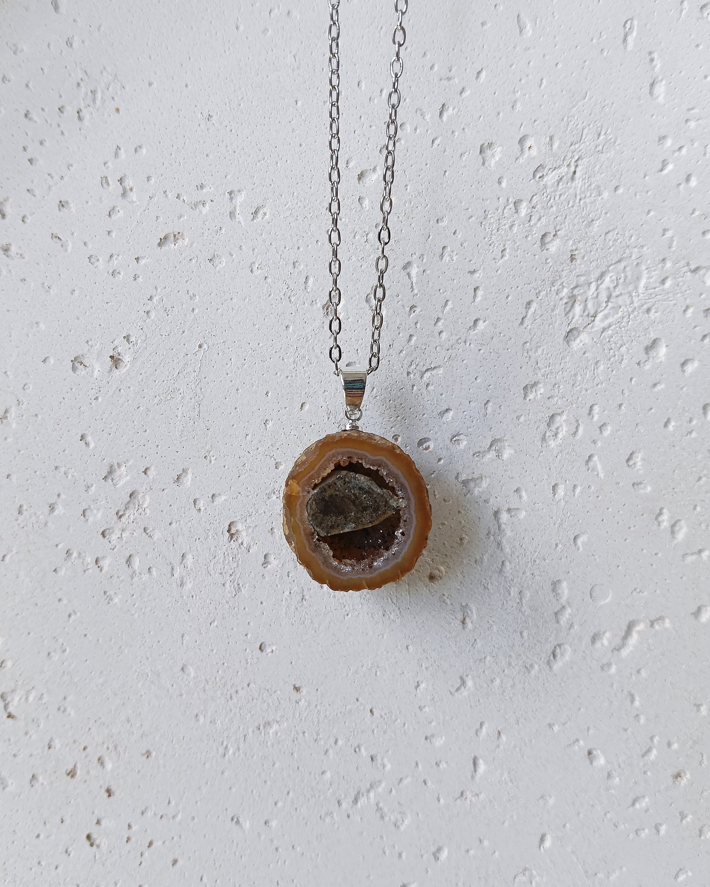 Agaat geode edelsteen hanger