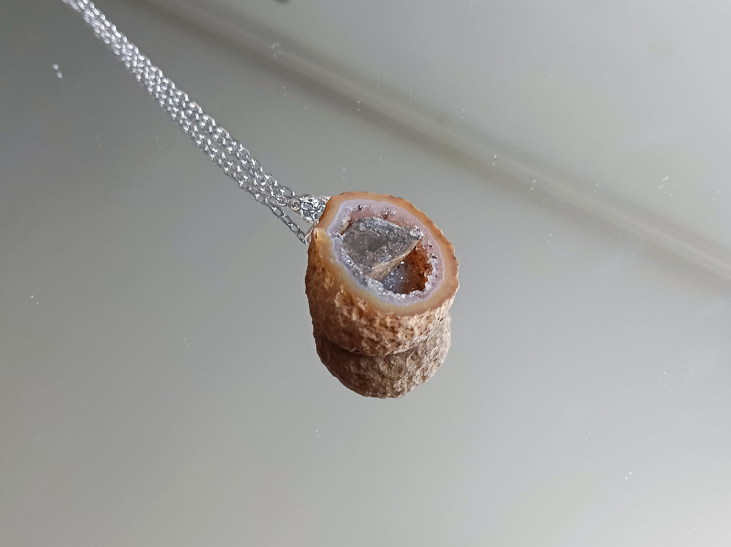 Agaat geode edelsteen hanger