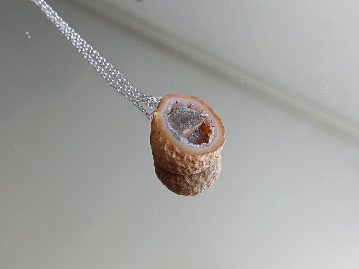 Agaat geode edelsteen hanger