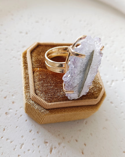 Stalactiet ring verstelbaar - Brass verguld