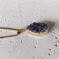Ruwe Amethist druppel hanger - Brass verguld