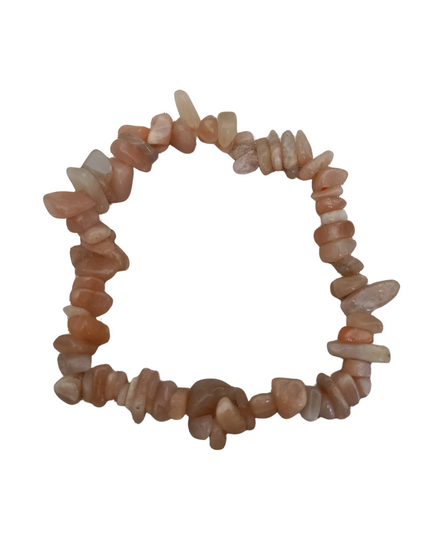 Perzik Maansteen armband | Split kralen