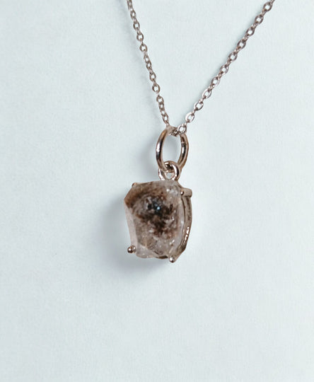 Herkimerkwarts edelsteen hanger - s925 zilver