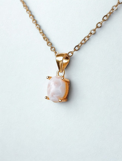 Natrioliet ovaal edelsteen hanger - s925 verguld goud