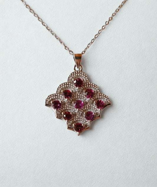 Granaat edelsteen hanger - s925 zilver