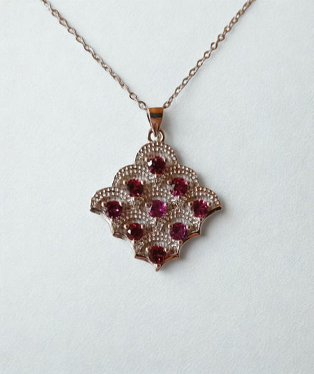 Granaat edelsteen hanger - s925 zilver