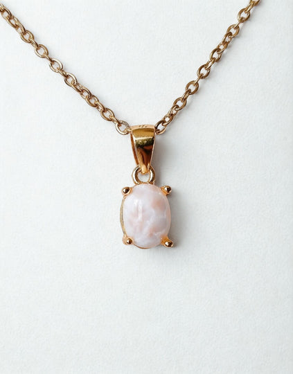 Natrioliet ovaal edelsteen hanger - s925 verguld goud