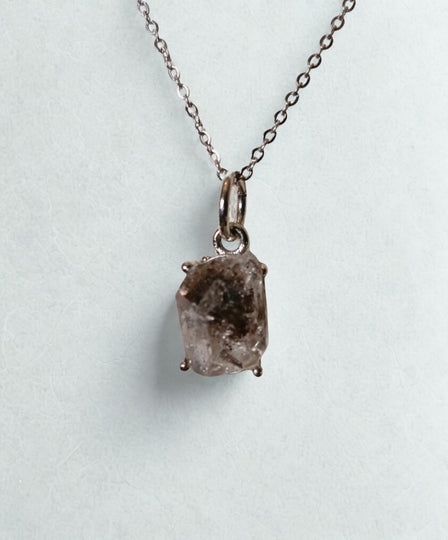 Herkimerkwarts edelsteen hanger - s925 zilver