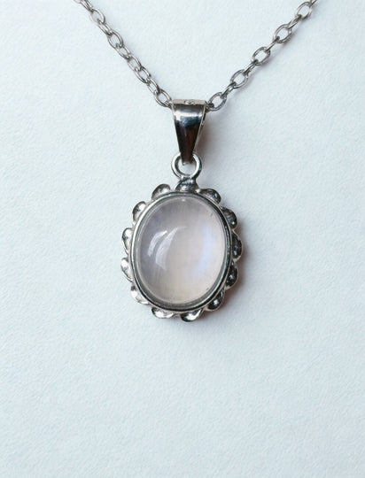 Regenboog Maansteen edelsteen hanger - s925 zilver