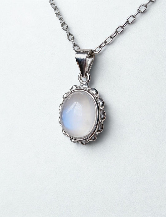 Regenboog Maansteen edelsteen hanger - s925 zilver